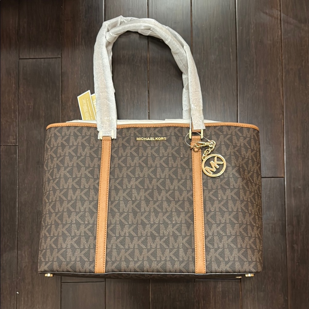 Michael Kors Brown and Tan Signature Tote